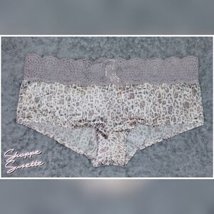 Victoria's Secret Rare Archive NWT Leopard Print Satin Nylon Hiphugger Large